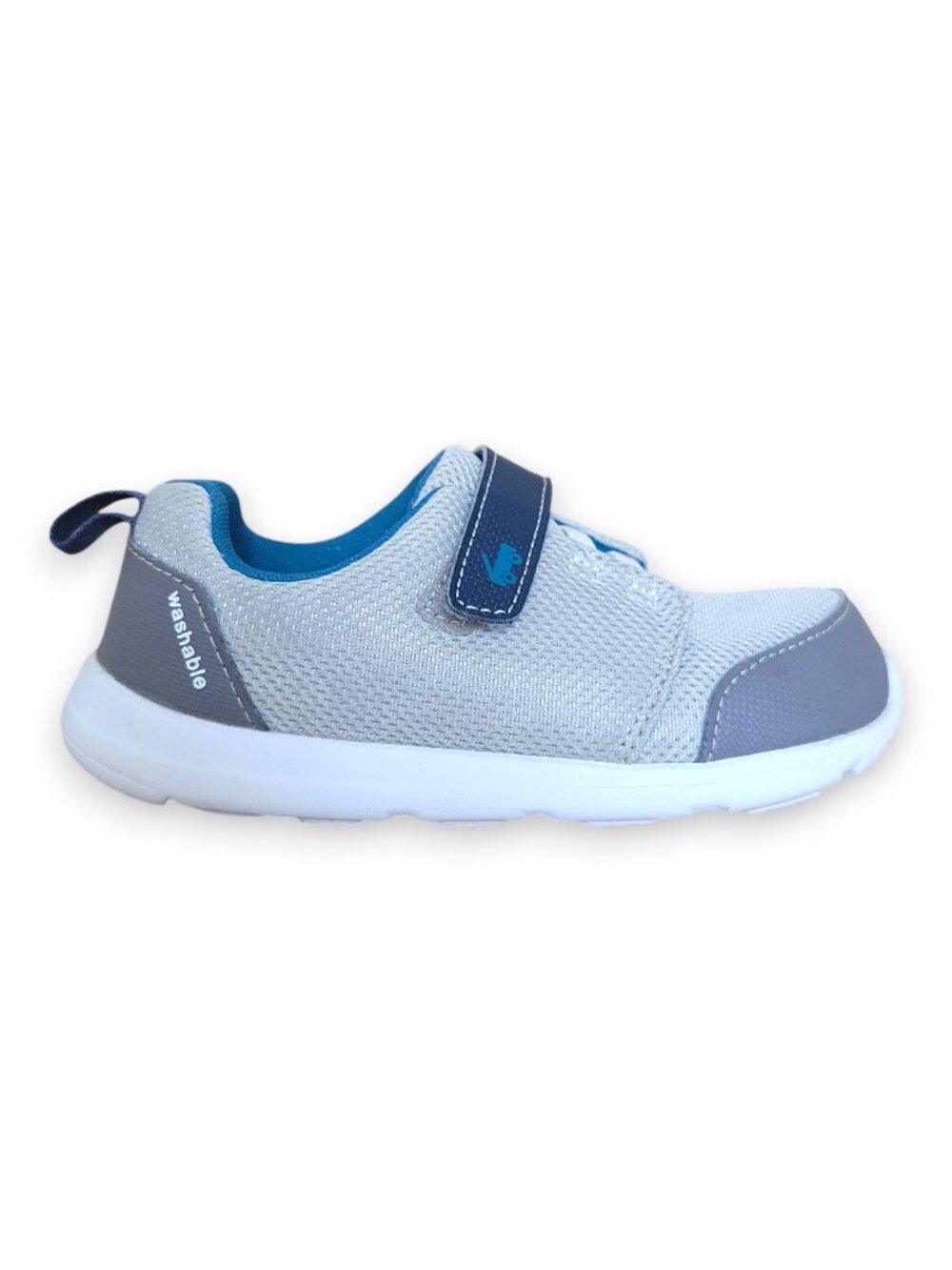 See Kai Run Toddler Sneakers Size 12 Grey Navy Hook & Loop Lightweight EUC
